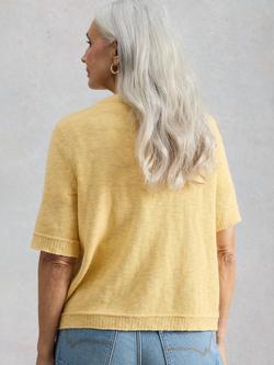 White Stuff Betsy Short Sleeve Cardigan, Light Yellow - view 2, Light Yellow