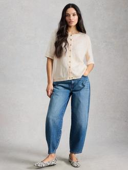 White Stuff Betsy Short Sleeve Cardigan, Ivory, Ivory