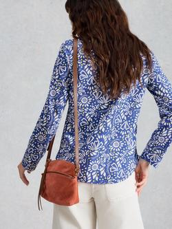 White Stuff Annie Floral Jersey Shirt, Blue - view 2, Blue