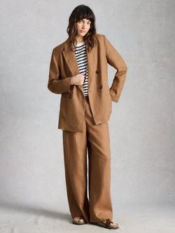 White Stuff Sasha Linen Blazer, Tan, Tan