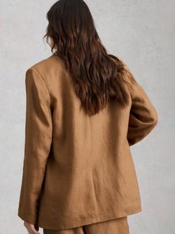 White Stuff Sasha Linen Blazer, Tan - view 2, Tan