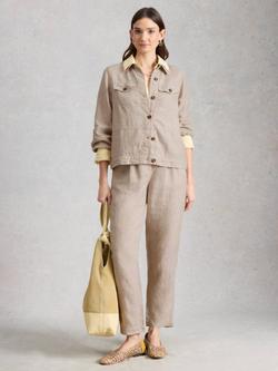 White Stuff Camille Pure Linen Jacket, Natural, Natural