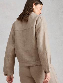 White Stuff Camille Pure Linen Jacket, Natural - view 2, Natural