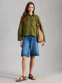 White Stuff Camille Pure Linen Jacket, Green, Green