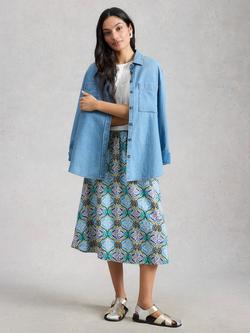 White Stuff Shelly Skirt, Blue/Multi, Blue/Multi