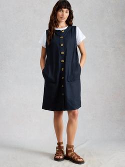 White Stuff Millie Pure Linen Shift Dress, Navy, Navy