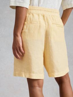 White Stuff Belle Pure Linen Shorts, Yellow - view 2, Yellow