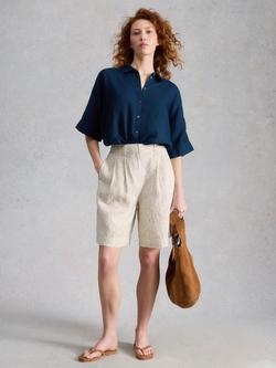 White Stuff Sasha Linen Shorts, Ivory, Ivory