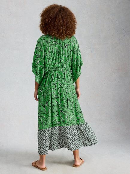 White Stuff Otterley Dress, Green/Multi - view 2, Green/Multi