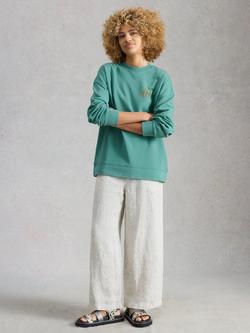 White Stuff Cleo Graphic Sweatshirt, Teal, Teal
