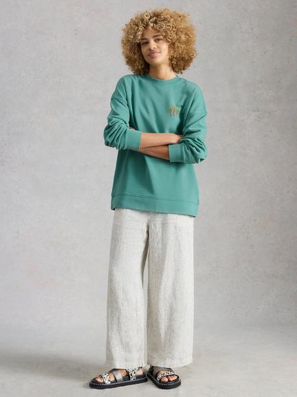 White Stuff Cleo Graphic Sweatshirt, Teal, Teal