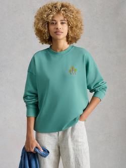 White Stuff Cleo Graphic Sweatshirt, Teal - view 2, Teal