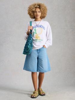 White Stuff Cleo Santorini Graphic Sweatshirt, White, White
