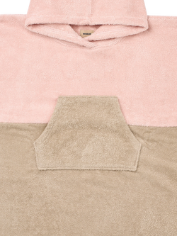 WHEAT Kids' Lille Terry Hooded Beach Poncho - view 2, Pink/Brown