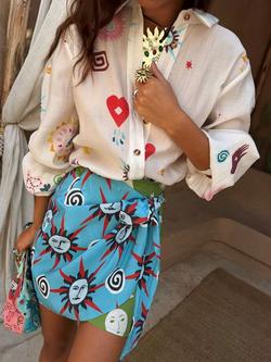 Never Fully Dressed Morocco Wrap Mini Skirt, Multi - view 2, Multi