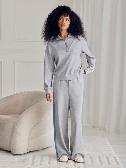 Chelsea Peers LuxeComfort Side Stripe Scuba Joggers containing LENZING™ ECOVERO™ Viscose - view 2, Grey