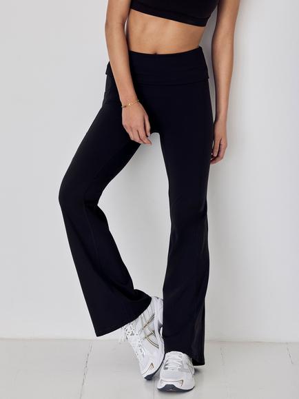 Chelsea Peers SoftSculpt Folded Waist Flared Leggings, Black, Black