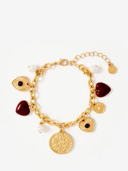 Mint Velvet Multi Charm Bracelet, Gold, Gold