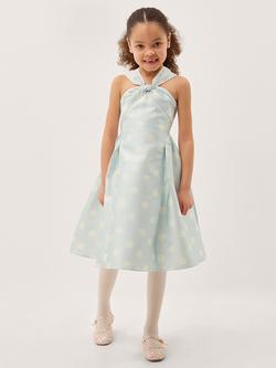 Monsoon Kids' Marney Sleeveless Polka Dot Party Dress, Blue, Blue