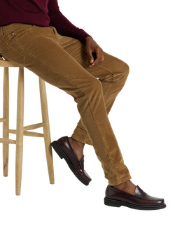 SPOKE Italian Cord Fives Wide Thigh Slim Chinos, Fawn