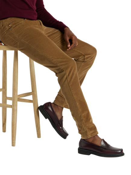 SPOKE Italian Cord Fives Wide Thigh Slim Chinos, Fawn
