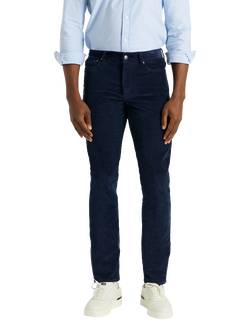 SPOKE Italian Cord Fives Wide Thigh Slim Chinos, Navy