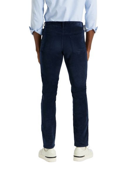 SPOKE Italian Cord Fives Wide Thigh Slim Chinos - view 2, Navy