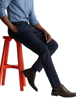 SPOKE Sharps Wide Thigh Slim Chinos, Dark Navy - view 2, Dark Navy