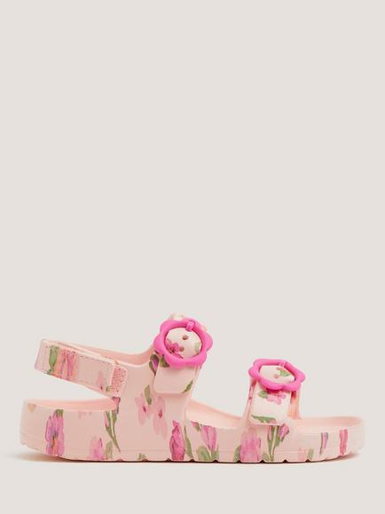 Monsoon Kids' EVA Double Buckle Open Toe Sandals, Ivory/Pink, Ivory/Pink