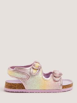 Monsoon Kids' Rainbow Heart Buckle Open Toe Sandals, Multi, Multi