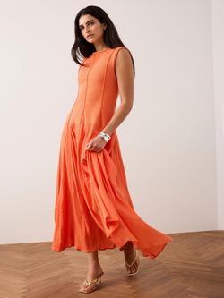 Mint Velvet Drop Waist Maxi Dress, Orange, Orange
