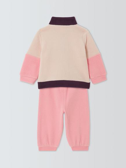 John Lewis Baby Fleece High Neck Top and Bottoms Set, Multi - view 2, Multi