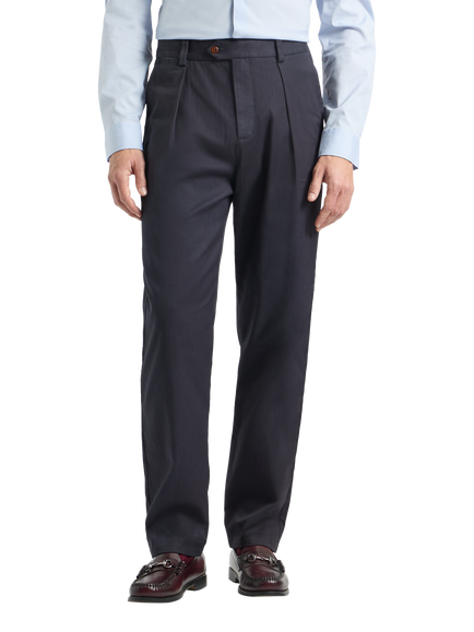 SPOKE Hackneys Narrow Thigh Relaxed Chinos, Dark Navy