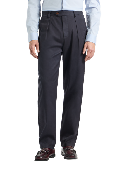 SPOKE Hackneys Wide Thigh Relaxed Chinos, Dark Navy