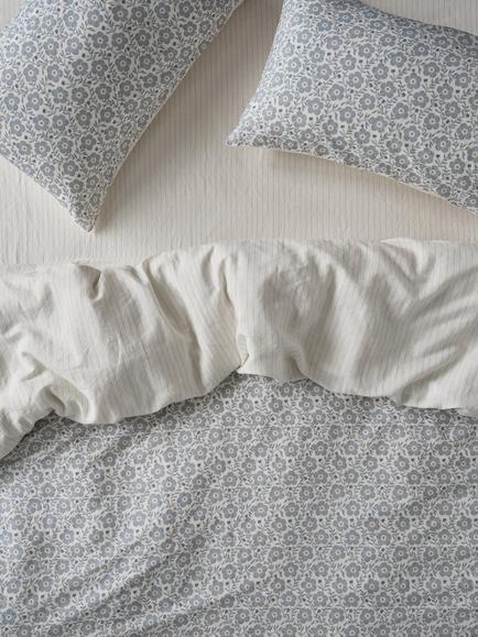 Piglet in Bed Folk Floral Bedding, Dusk Blue, Dusk Blue