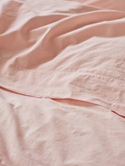 Piglet in Bed Washed Cotton Percale Flat Sheet, Poetic Pink