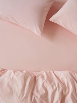 Piglet in Bed Washed Cotton Percale Fitted Sheet, Poetic Pink