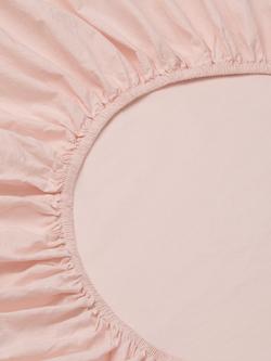 Piglet in Bed Washed Cotton Percale Fitted Sheet - view 2, Poetic Pink