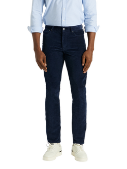 SPOKE Italian Cord Fives Wide Thigh Slim Chinos, Navy, Navy