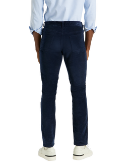 SPOKE Italian Cord Fives Wide Thigh Slim Chinos, Navy - view 2, Navy