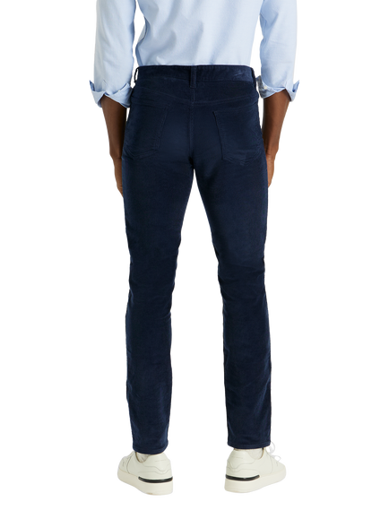 SPOKE Italian Cord Fives Wide Thigh Slim Chinos, Navy - view 2, Navy