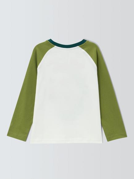 John Lewis Kids' Badger Long Sleeve Top, Grasshopper - view 2, Grasshopper