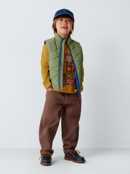 John Lewis Kids' Expedition Long Sleeve Top, Honey - view 2, Honey