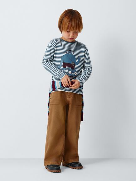John Lewis Kids' Monster Tunes Long Sleeve Top, Blue Fusion/Fig - view 2, Blue Fusion/ Fig