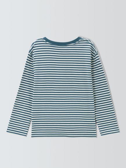 John Lewis Kids' Monster Tunes Long Sleeve Top, Blue Fusion/Fig - view 2, Blue Fusion/ Fig
