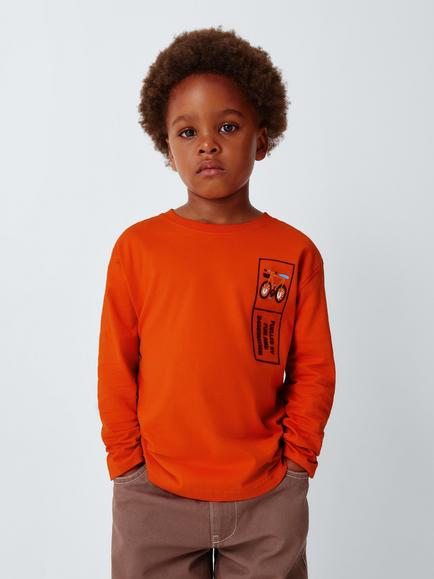 John Lewis Kids' Time to Play Long Sleeve Top, Pureed Pumpkin, Pureed Pumpkin