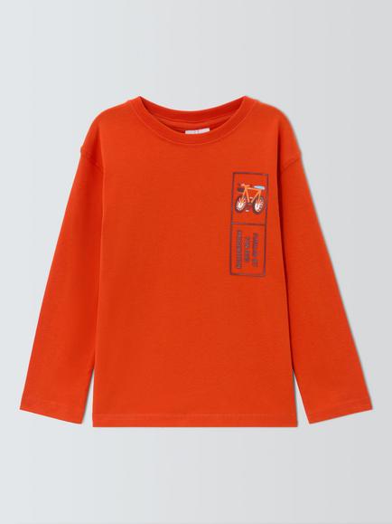 John Lewis Kids' Time to Play Long Sleeve Top, Pureed Pumpkin, Pureed Pumpkin