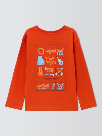 John Lewis Kids' Time to Play Long Sleeve Top, Pureed Pumpkin - view 2, Pureed Pumpkin