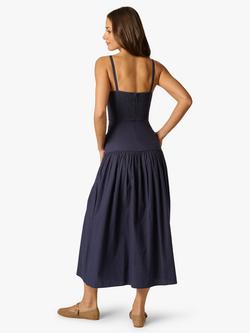 Adrianna By Adrianna Papell Chevron Stripe Drop Waist Dress, Navy/Ivory - view 2, Navy/Ivory