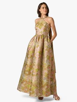 Aidan Mattox by Adrianna Papell Floral Jacquard Maxi Dress, Pink/Multi, Pink/Multi